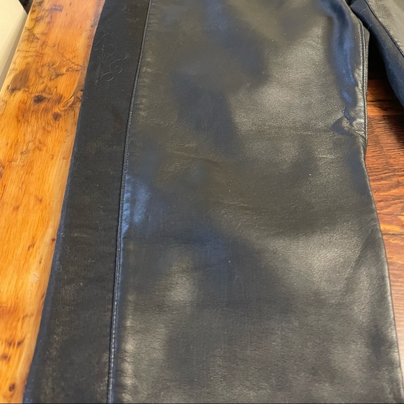 H&M black vegan leather and coated black pants, size 14. - Picture 10 of 10